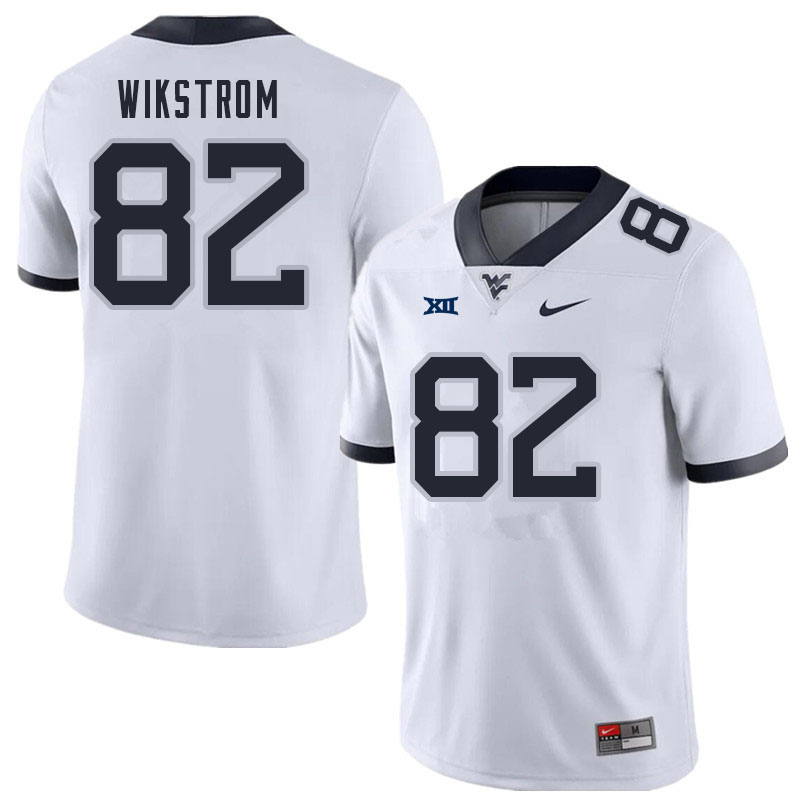 NCAA Men's Victor Wikstrom West Virginia Mountaineers White #82 Nike Stitched Football College Authentic Jersey DU23O24JT